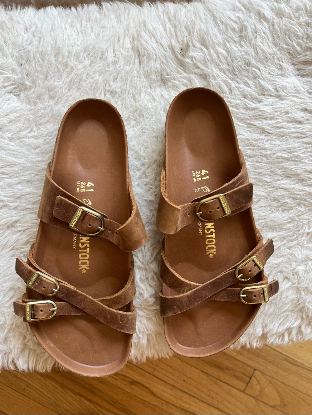 BIRKENSTOCK Franca Leather Sandals Sz 41